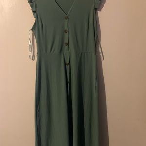 Monteau Dresses | Monteau Sage Green Dress | Button Front | A-Line Sz M NWOT